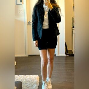 Canvas blazer type jacket with pockets